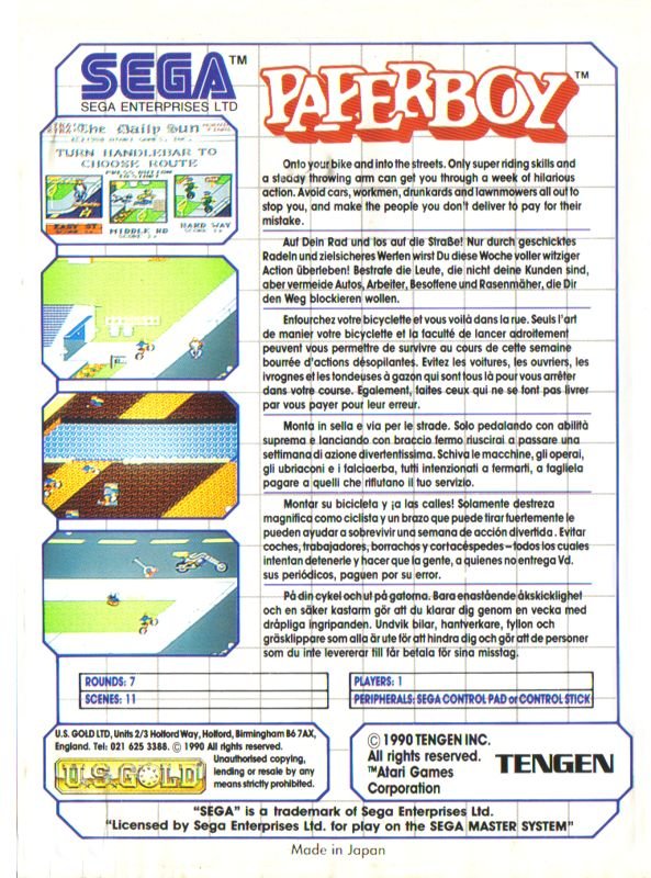 Paperboy (Sega Master System) - Image 2