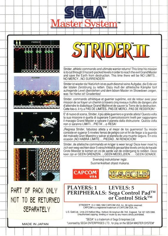 Strider II (Sega Master System) - Image 2