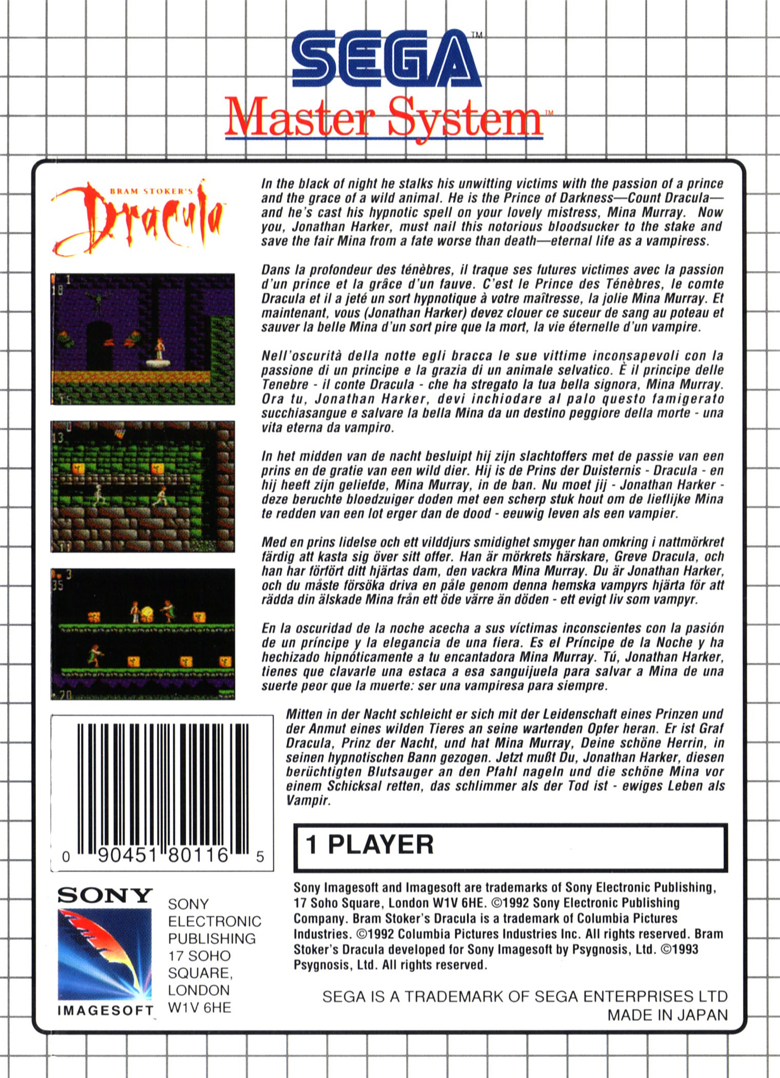 Bram Stoker's Dracula (Sega Master System) - Image 2