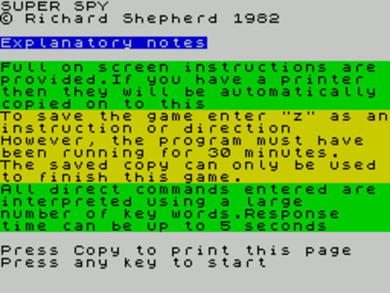 Super Spy (ZX Spectrum) - Image 2